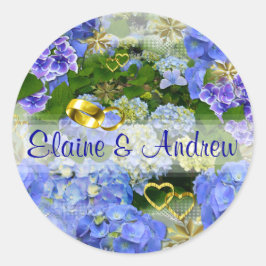 HERZEN & HYDRANGEAS ~ Dichtungen/Aufkleber Runder Aufkleber