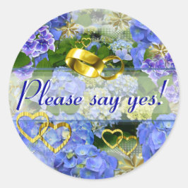 HERZEN & HYDRANGEAS ~ Umschlagsiegeler # 3 Runder Aufkleber