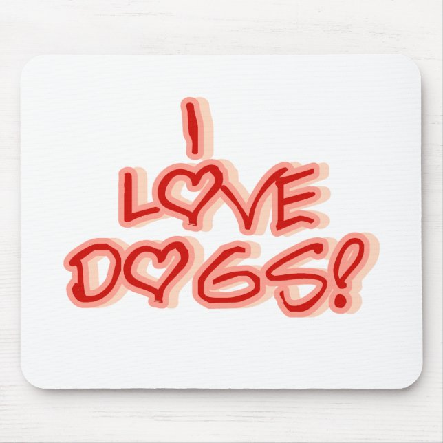 Herzen I Liebe Hunde Hemden und Geschenke Mousepad (Vorne)