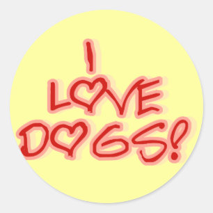 Herzen I Liebe Hunde Hemden und Geschenke Runder Aufkleber