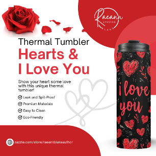 Herzen & I Love You Thermalbecher Thermosbecher