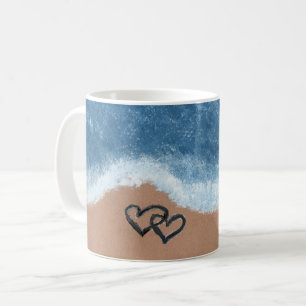 Herzen im Sand Kaffeetasse