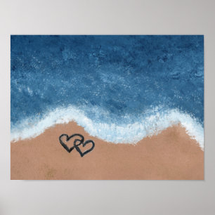 Herzen im Sand Poster