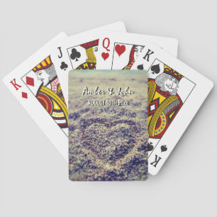 Herzen im Sanddeck von Hochzeitskartenspielen Spielkarten