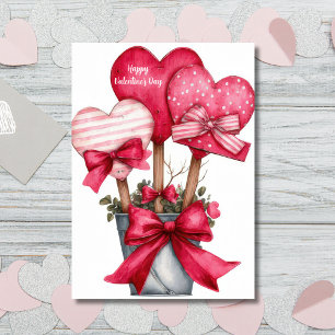Herzen im Topf Valentinstagskarte  Karte