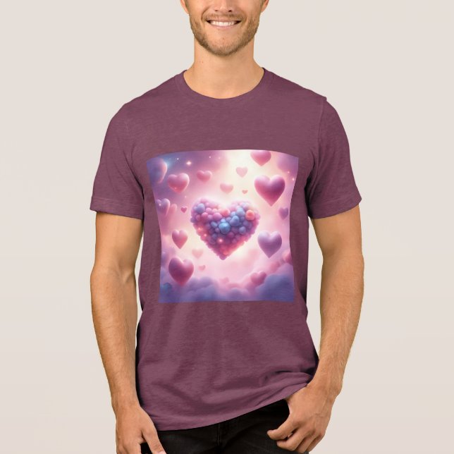 Herzen in den Wolken Tri-Blend Shirt (Vorderseite)