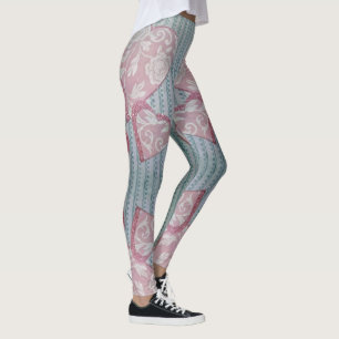 Herzen in Vintage-Spitze Leggings