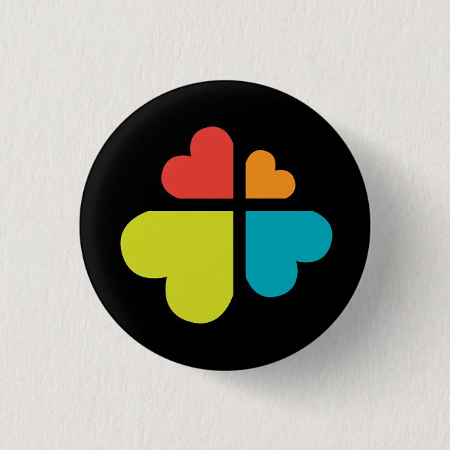 Herzen Kreuz Button (Vorderseite)