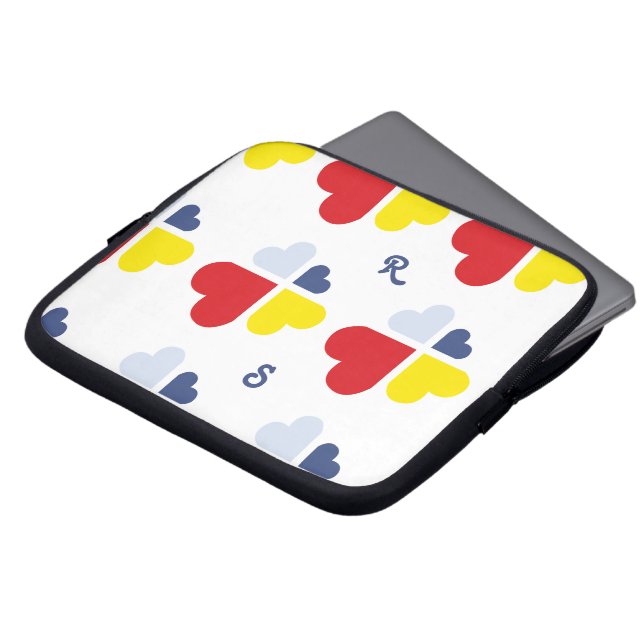 Herzen Kreuz Laptopschutzhülle (Vorne Oben)