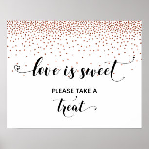Herzen & Kupfer Love is Sweet Dessert-Tisch-Schild Poster