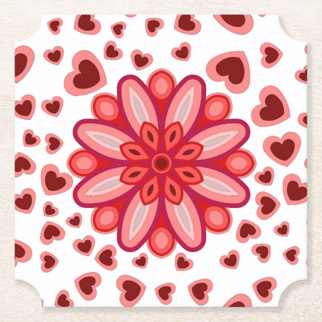 HERZEN LIEBE GIRLFRIEND EHEFRAU JAHRESGIFT PARTY UNTERSETZER (Vorderseite)