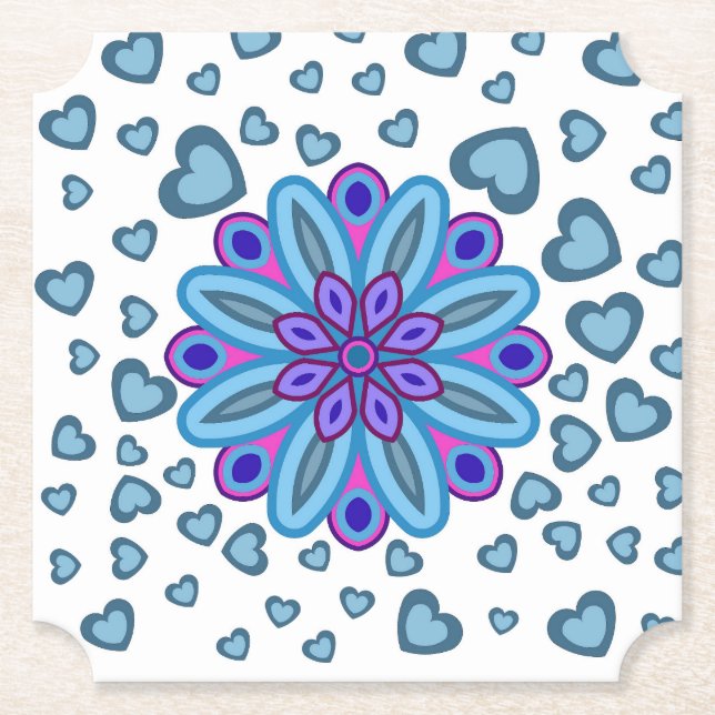 HERZEN LIEBE GIRLFRIEND EHEFRAU JAHRESGIFT PARTY UNTERSETZER (Vorderseite)