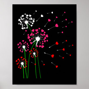 Herzen Löwenzahn Blumen Liebhaber Valentinstag Ga Poster