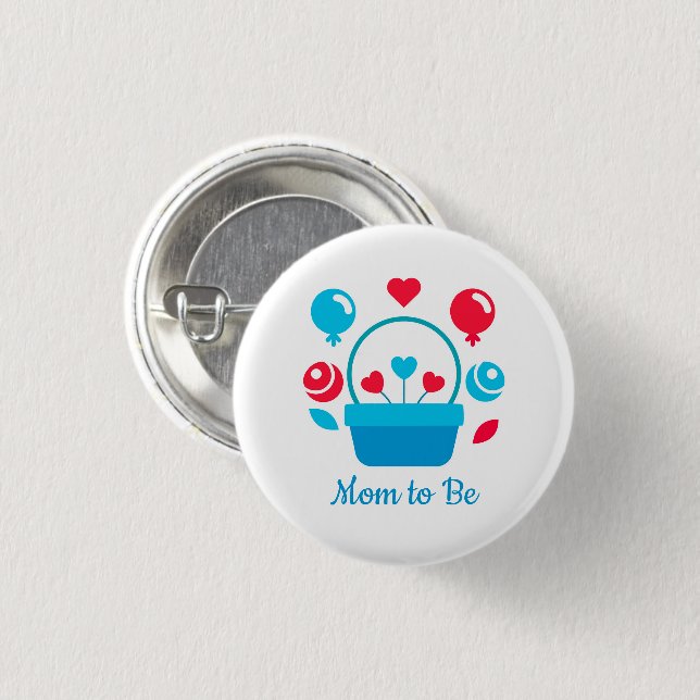 Herzen, Luftballons und Herz-Korb Button (Vorne & Hinten)