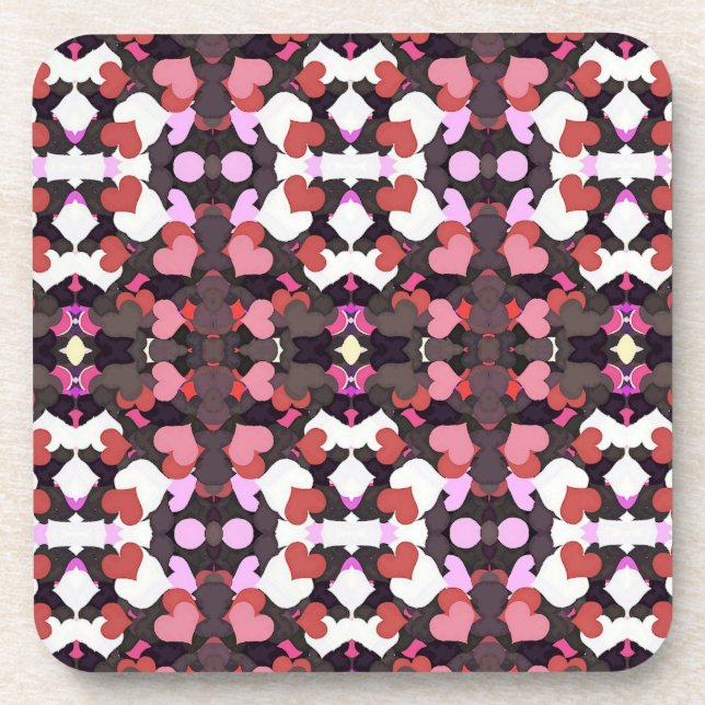 HERZEN MIT LIEBE GETRÄNKEUNTERSETZER (Vorderseite)