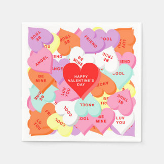 Herzen mit Redewendungen Valentinstag Papier Napki Serviette