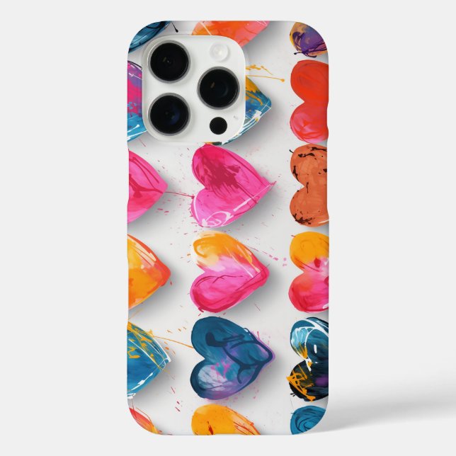 Herzen mit Skizzen und Tropfen Case-Mate iPhone Hülle (Rückseite)