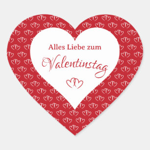 Herzen mit Valentinsgruß - Herz-Aufkleber