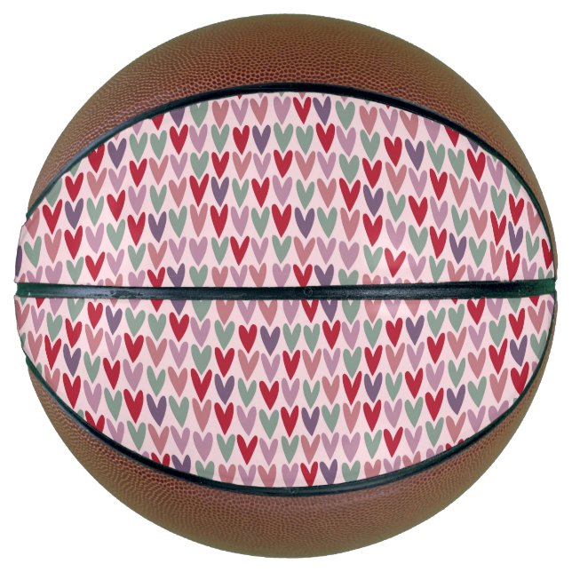Herzen Muster 1 Basketball (Vorderseite)