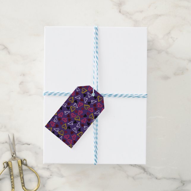 Herzen Muster 32 Geschenkanhänger (Mit Garn)