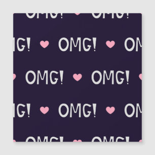 Herzen, OMG Text, süßes Muster Magnetkarte
