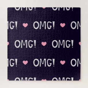 Herzen, OMG-Text, süßes Muster Puzzle