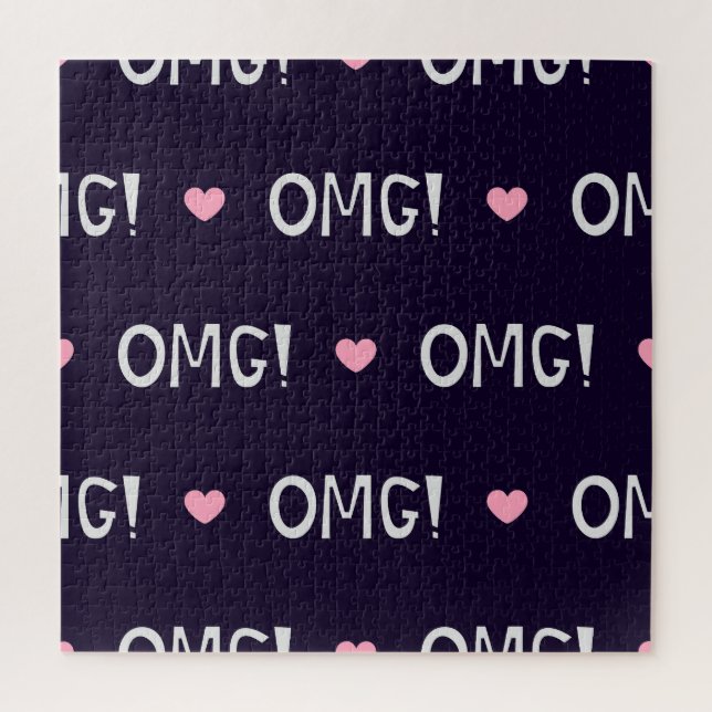 Herzen, OMG-Text, süßes Muster Puzzle (Vertikal)