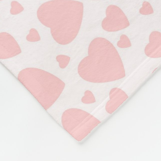 Herzen Pale Pinkcute Fleecedecke (Ecke)