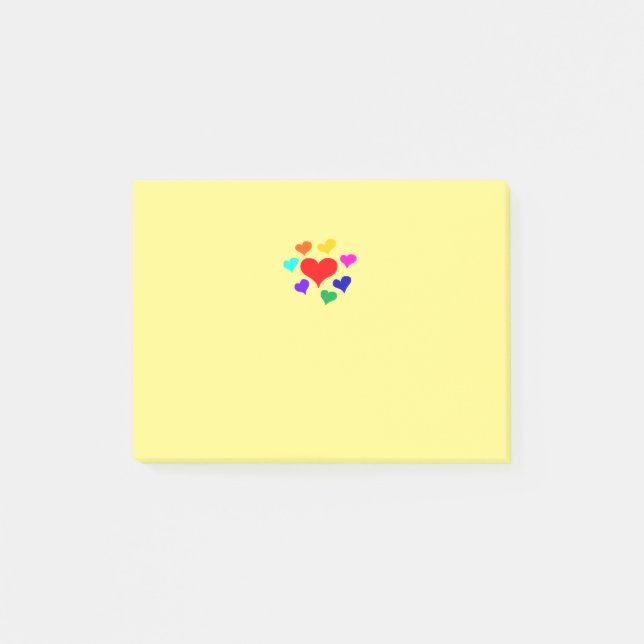 Herzen Post-it Klebezettel (Vorderseite)