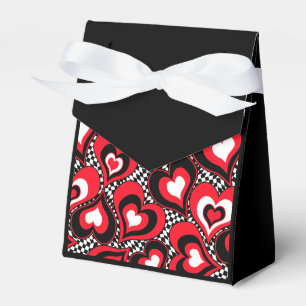 Herzen, rot, schwarz, weiß, Valentinstag . Geschenkschachtel
