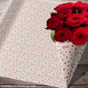 Herzen - Rot und Rosa Ombre auf Offwhite Cement Geschenkpapier