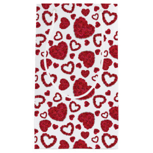 Herzen Rote Rosen Muster Minimalist Valentinstag Kleine Geschenktüte
