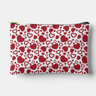 Herzen Rote Rosen Muster Minimalist Valentinstag Zubehörtasche