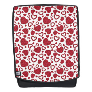 Herzen Rote Rosen Muster Minimalistischer Valentin Rucksack