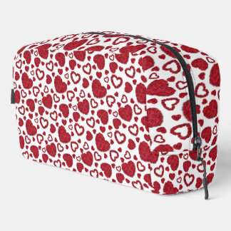 Herzen Rote Rosen Muster Minimalistischer Valentin Waschbeutel
