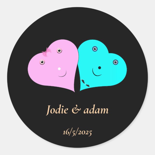 HERZEN RUNDER AUFKLEBER (Vorderseite)