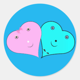 HERZEN RUNDER AUFKLEBER