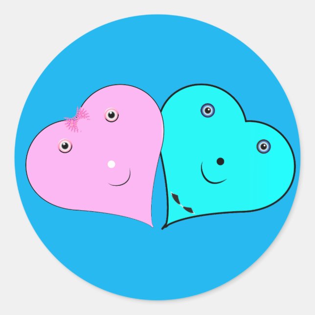 HERZEN RUNDER AUFKLEBER (Vorderseite)