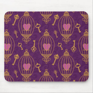 Herzen-Schlüssel-Muster Mousepad