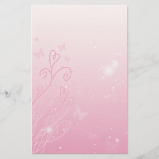 Herzen, Schmetterlinge n spielt stationäres die Briefpapier (Vorderseite)