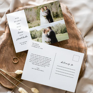 Herzen sind voll zwei Foto Hochzeit Vielen Dank Postkarte