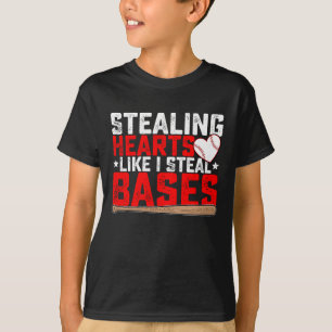 Herzen stehlen wie ich Basen stehle Baseball T-Shirt