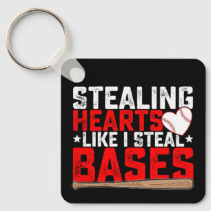 Herzen stehlen wie ich Bases stehle Baseball Schlüsselanhänger