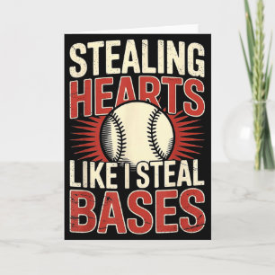 Herzen stehlen wie ich Bases stehle Baseball Valen Karte