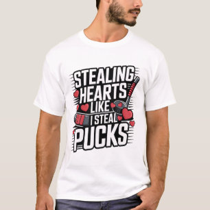 Herzen stehlen wie ich Pucks stehle Valentinstag T-Shirt