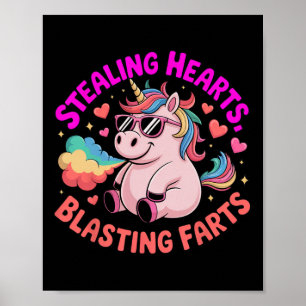 Herzen stehlende, Fürze blasende Einhorn-Valentins Poster
