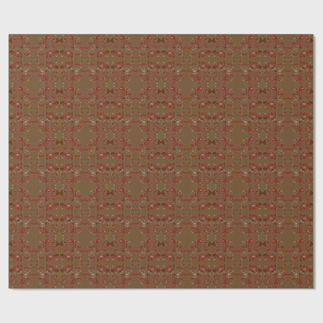 Herzen Tassenblumen Geschenkpapier (Flach)