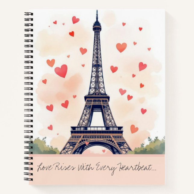 Herzen über Paris Notizbuch (Vorderseite)