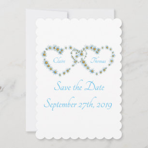 Herzen und Blume beim Hochzeitsstich speichern Sie Save The Date
