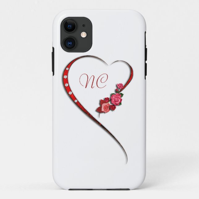 Herzen und Blume Case-Mate iPhone Hülle (Rückseite)